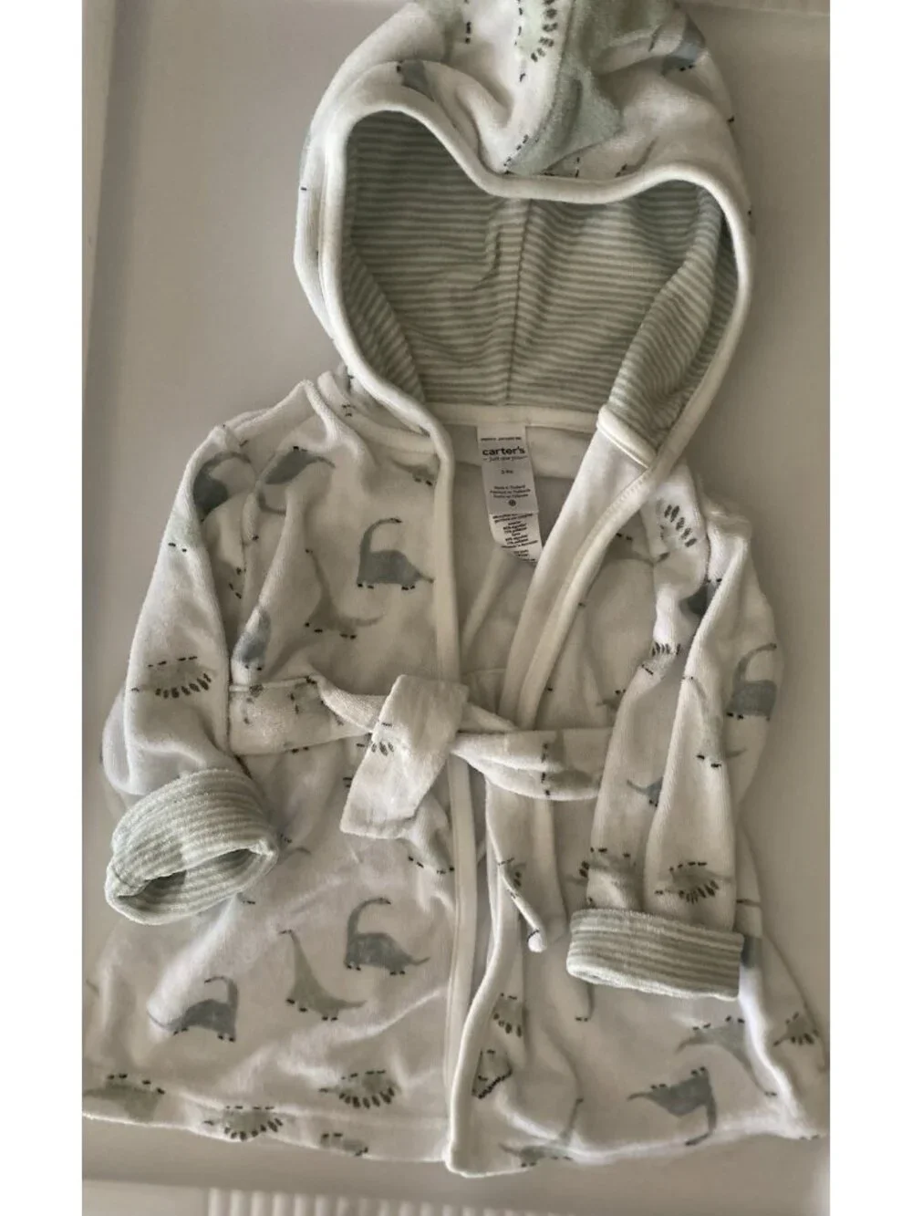 Carter’s Baby Boy Robe 0-9M Hooded Dinosaur Bathrobe Green Just One You Brand